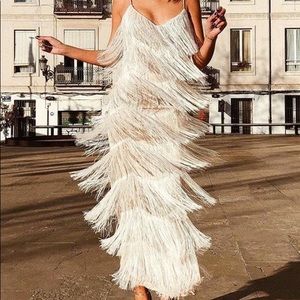 White Fringe Maxi - Indie XO